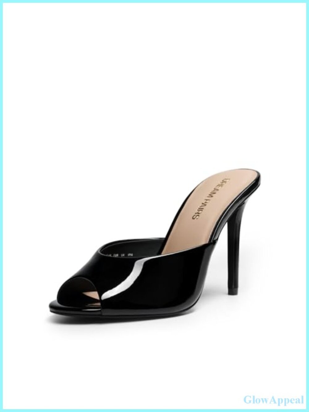 Faux Leather Stiletto Mules Peep Toe Heels 3.94 Inch